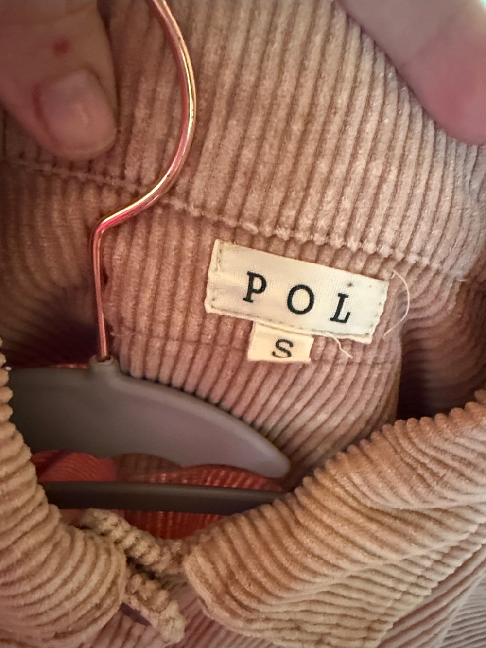 POL Cropped Corduroy Jacket in Blush Pink - Picture 2 of 4